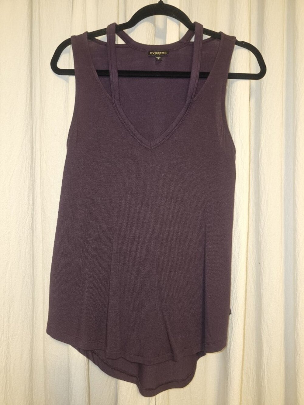 Express Purple Modal Strappy V-Neck Tank Top Size S Small